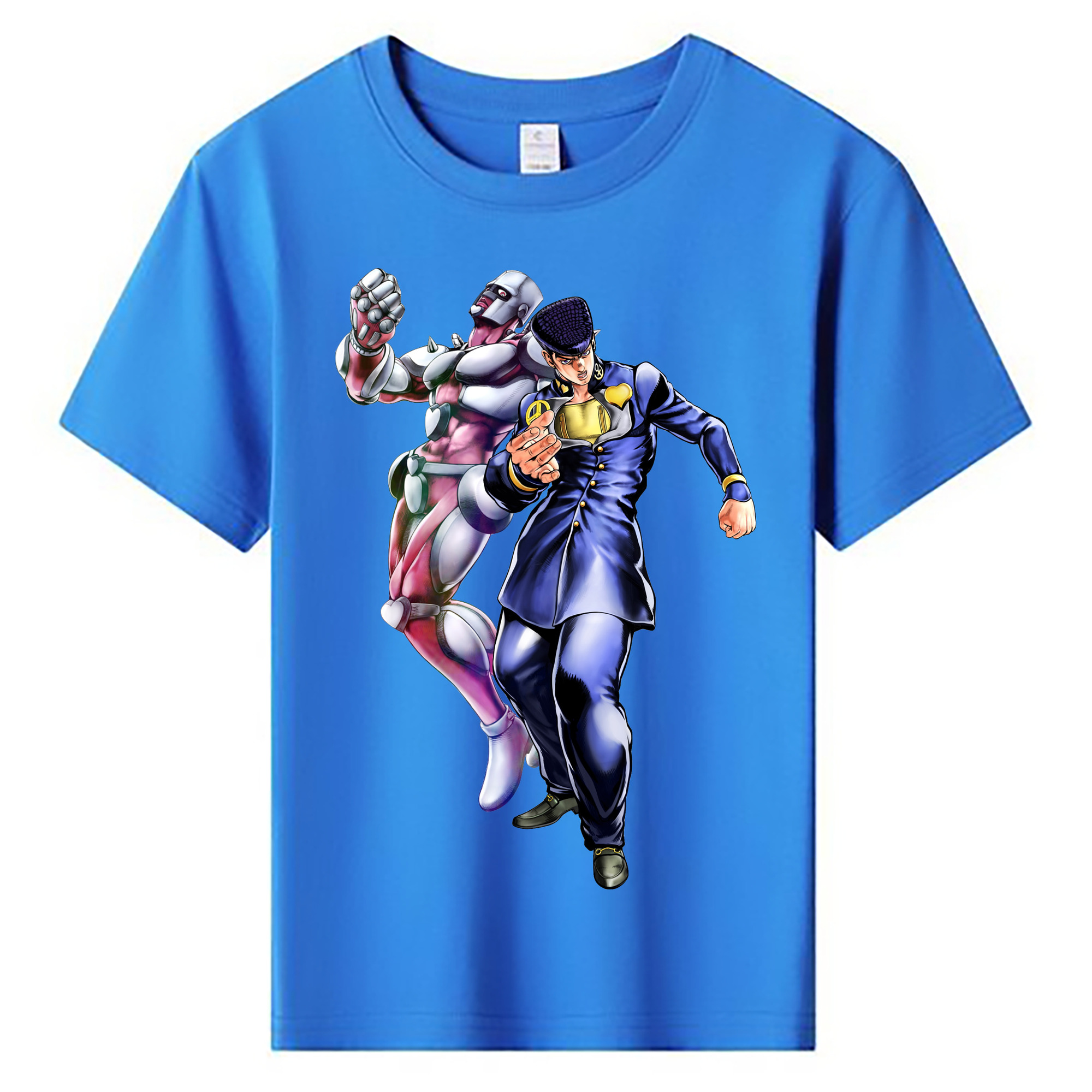 （画像用） ジョジョの奇妙な冒険 ひがしかた じょうすけ JoJo's Bizarre Adventure Higashikata Josuke 綿100％キッズTシャツ（フロントプリント）